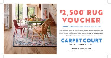 Win $2500 worth of Carpet Court rugs - Hero Image