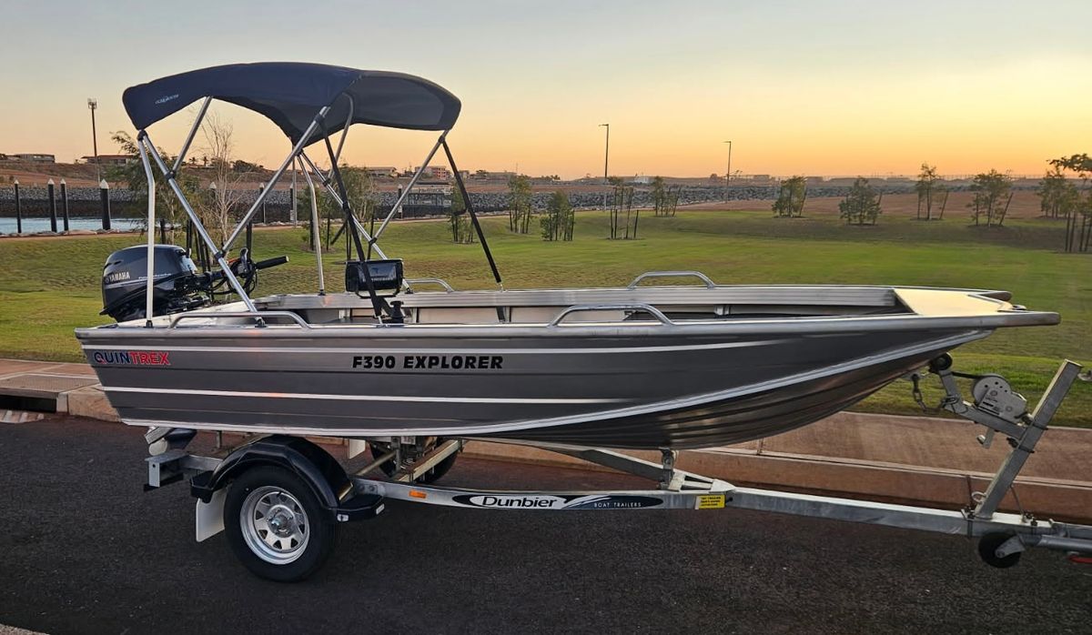 Quintrex 390 Explorer + 25HP Yamaha Outboard - Hero image