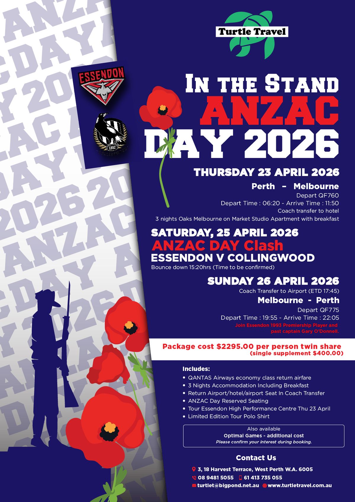 2 Tickets to the 2026 ANZAC Game at the MCG Including Flight, Accommodation for 2 - Hero image
