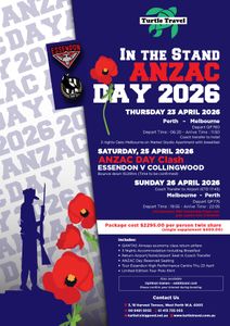 2 Tickets to the 2026 ANZAC Game at the MCG Including Flight, Accommodation for 2 - Hero Image
