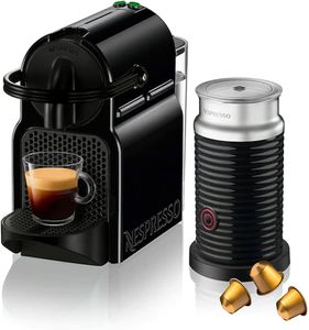 Nespresso Inissia Coffee Machine & Aeroccino3 Milk Frother – Black - Hero Image