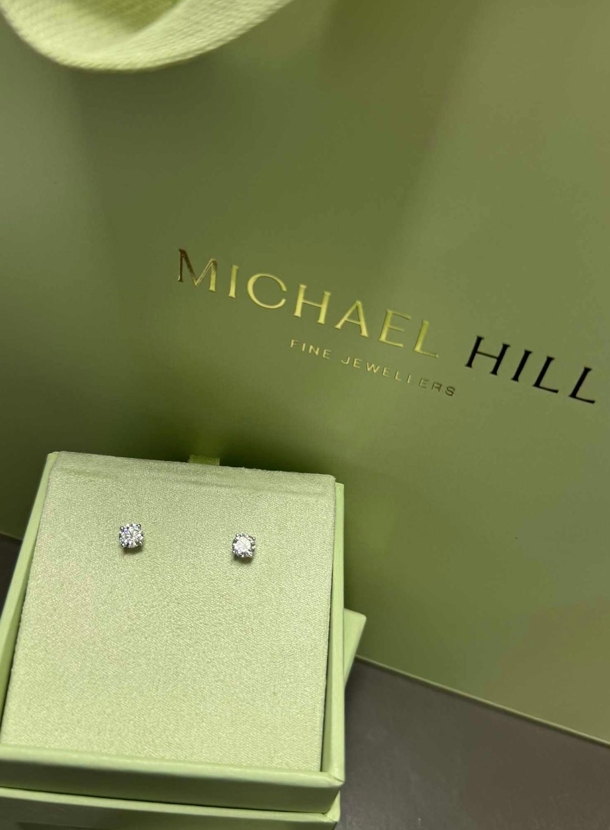 0.60 Carat TW Round Brilliant Laboratory Grown Diamond Solitaire Stud Earrings in 10k White Gold - Hero image