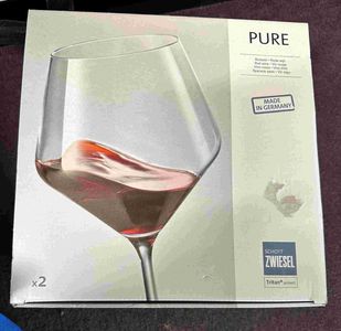 2 x Red Wine Glasses (Boxed) and a Bottle of Red Wine - Hero Image