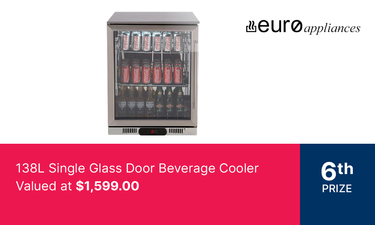 Euro Appliances 138L Single Glass Door Beverage Cooler - Hero Image