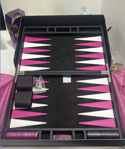 Backgammon Board Game in Leather Case - Hero Image
