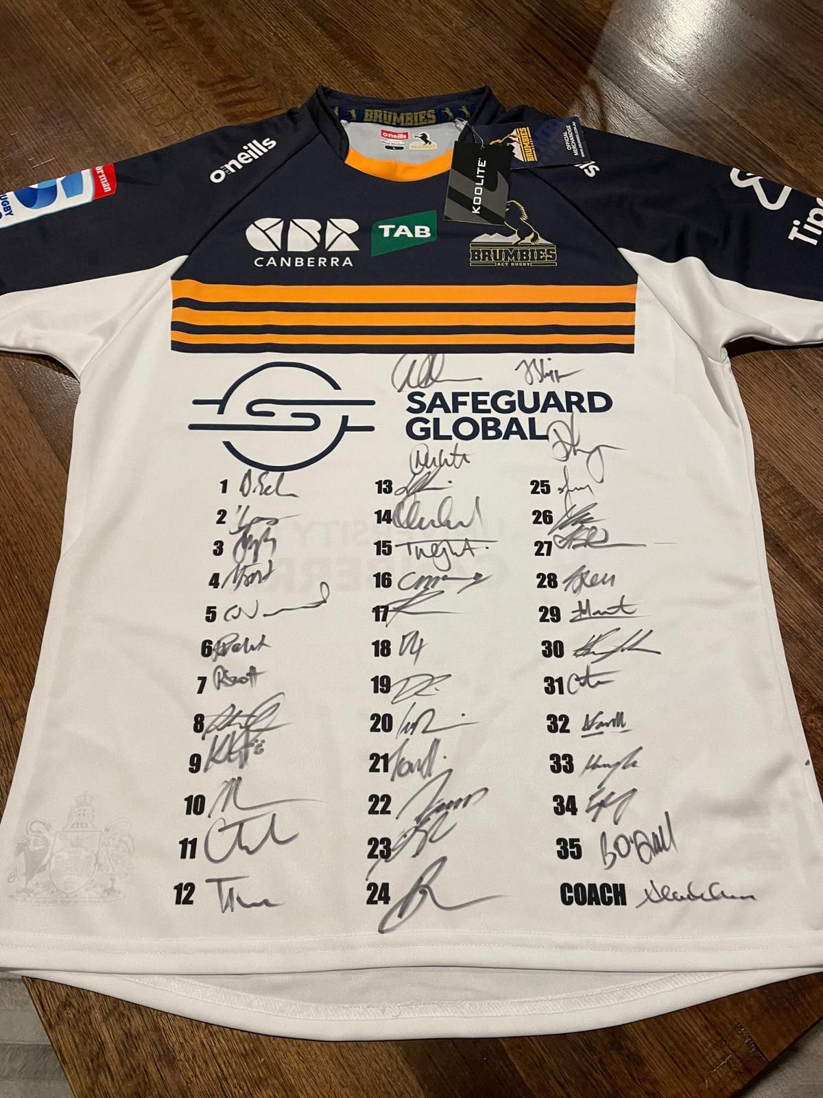 Signed Brumbies jersey for the 2023 ACT Brumbies, unframed - Hero image