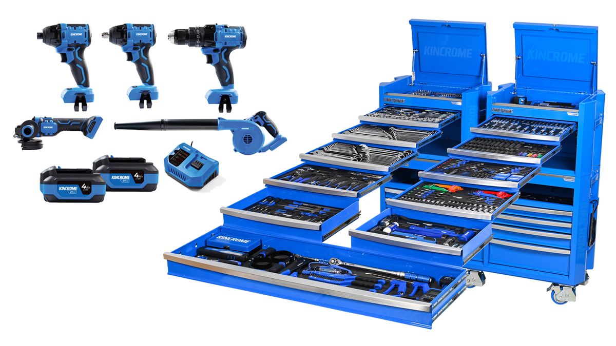 KINCROME CONTOUR WORKSHOP TOOL KIT plus 18V CORDLESS POWER TOOL PACK - Hero image