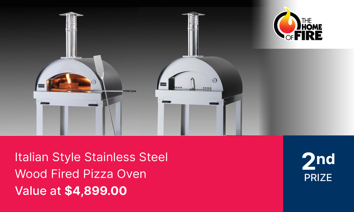 Italian Style Stainless Steel Wood Fired Pizza Oven - Hero image