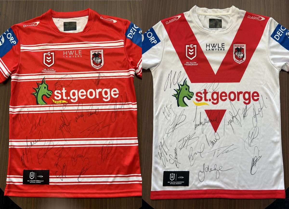 Win one of two 2024 season signed St George Dragons Jerseys - Hero image