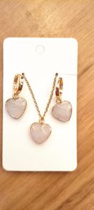 Rose Gold Heart Earings & Necklace Set - Hero Image