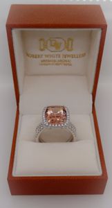 Dazzling Champagne Pink Morganite and Diamond Ring with a LOCKTECH Safe - Hero Image