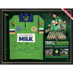 Canberra Raiders 1994 Team Official Signed Framed Jersey - Hero Image