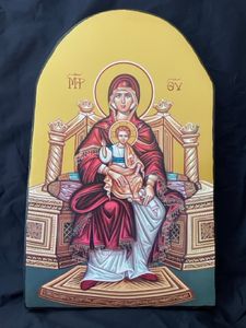Wooden Icon of Virgin Mary and Jesus - Hero Image