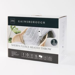 Gainsborough Sherpa Fleece Heated Throw - Grey - Hero Image