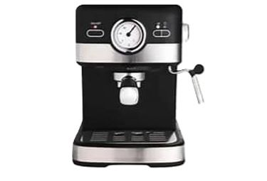 Contempo Espresso Machine, Coffee Beans and Double Wall Two Glass Set - Hero Image