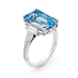 7.04ct Aquamarine & Diamond Cocktail Ring - Hero Image