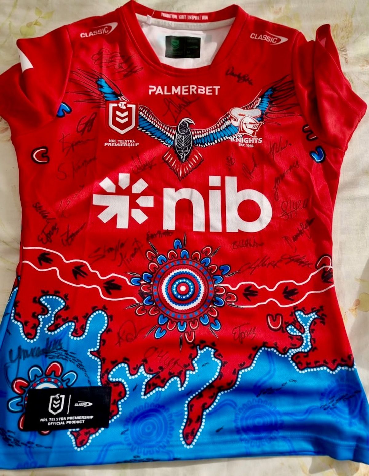 Newcastle Knights WNRL Signed & Framed Indigenous Jersey - Hero image