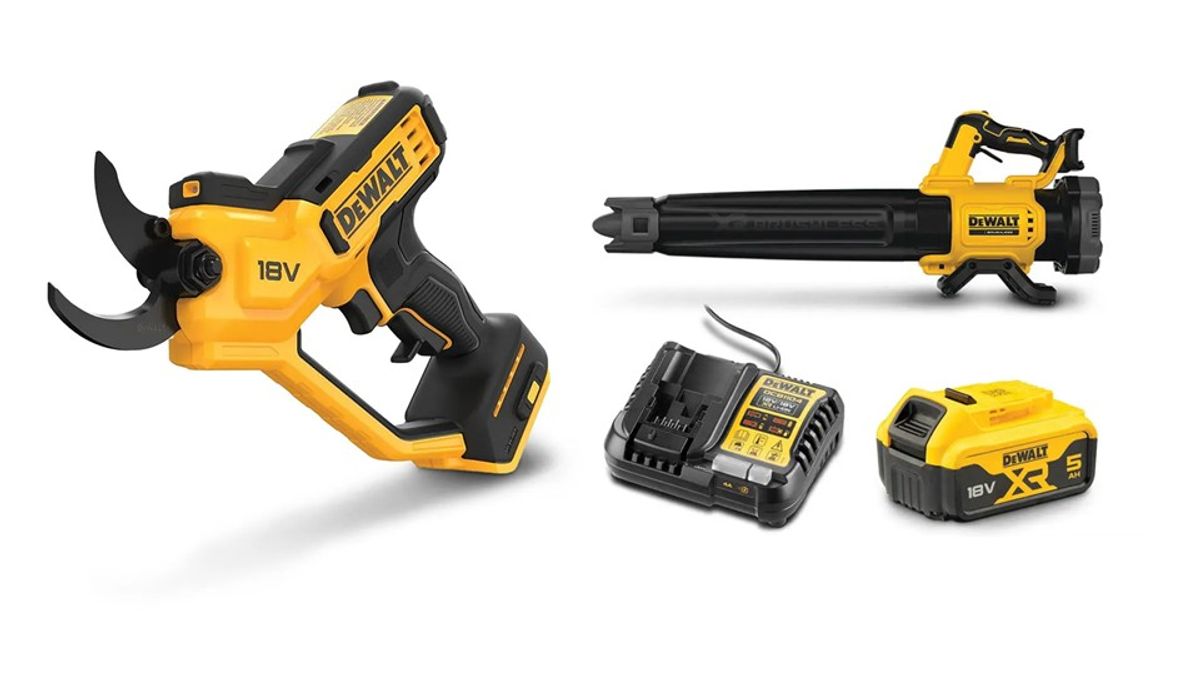 DeWalt 18 Volt Power Pruner & 18 Volt Brushless Blower with Charger & Battery - Hero image