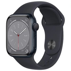 Apple Watch Series 8 41mm GPS + Cellular Aluminum Case with Midnight Sport Band - Hero Image
