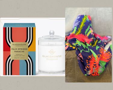 Eve Bracewell Scarf & Glasshouse Palm Springs Panache 380g Candle - Hero Image
