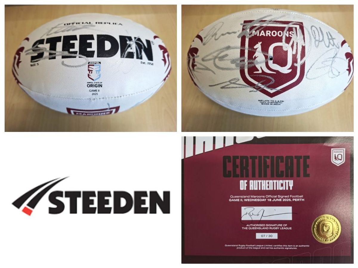 QLD State of Origin Limited Edition Signed Football - Hero image