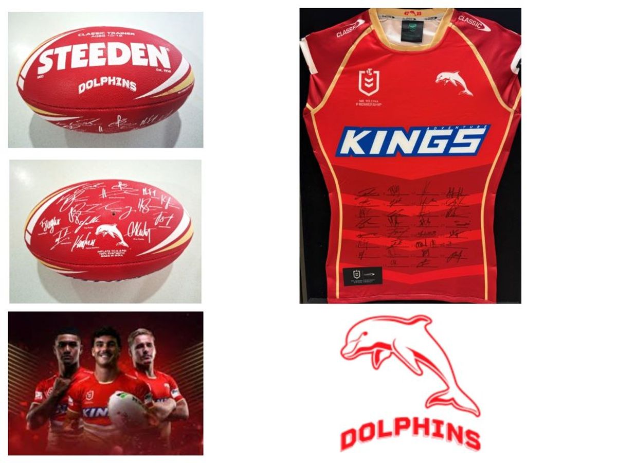 Dolphins Signed Jersey and Football - Hero image