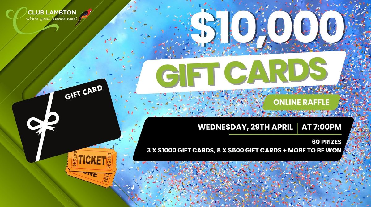 RaffleTix | $10,000 Gift Card Online Raffle