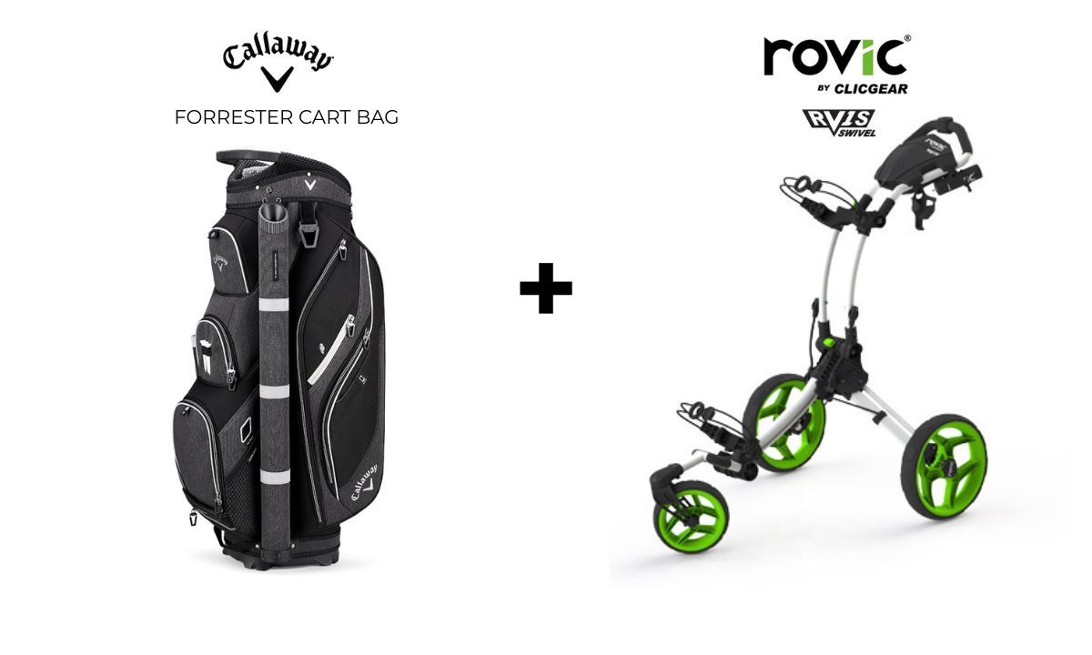 Clicgear Rovic RV1S Swivel Buggy + Callaway Forrester Cart Bag - Hero image
