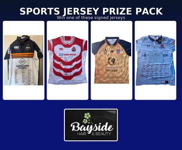 Winners choice of signed jersey, a Delux facial and 2 $100 gift vouchers - Hero Image