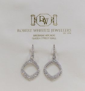 18ct White Gold & Diamond Chandelier Earrings with a LOCKTECH Safe - Hero Image