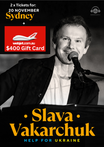 2 x Tickets to Slava Vakarchuk's Help for Ukraine Sydney Show + Webjet Gift Card - Hero Image