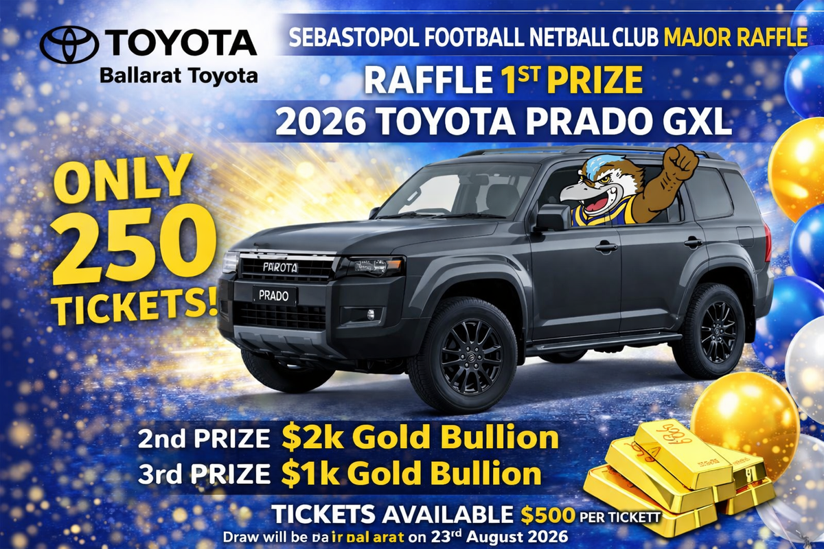 Toyota Raffle Automatic RaffleTix | Sebastopol FNC Toyota Prado Raffle
