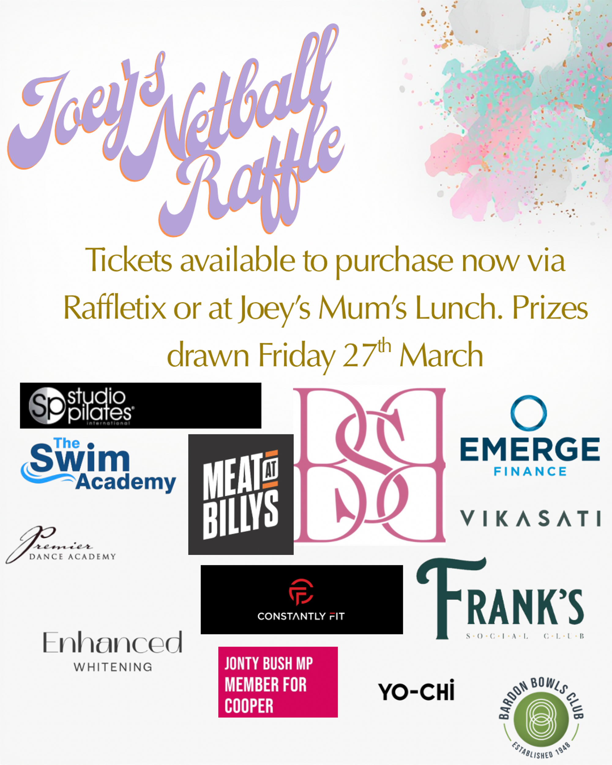 Netball Raffle RaffleTix | Joeys Netball Raffle