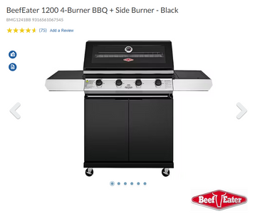 Beefeater 1200 4-Burner BBQ + Side Burner Black - Hero Image